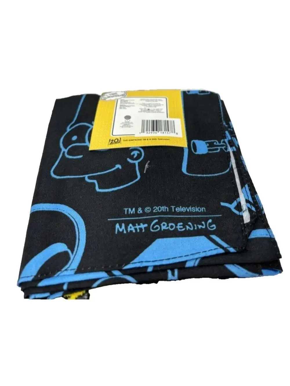 Bart Simpson Socks and Bandana Set The Simpsons Gift, Shoe Size 6-12, Grey Blue